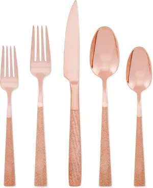 Hampton Forge Argent Orfèvres Rose-20 Flatware Set, Service for 4, 18/10, 24kt, 20-Piece, Silver and Rose Gold