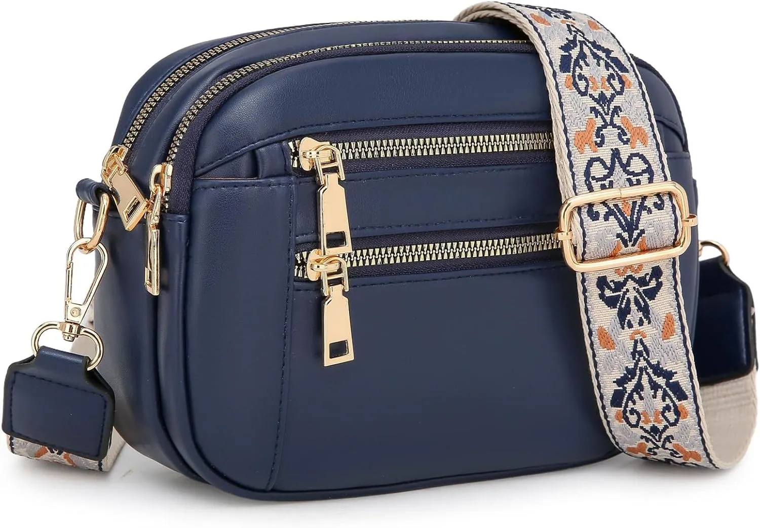 Handmade Colorful Straps Crossbody Leather Bags & Purse, Waterproof Multi-pocket Crossbody Bag for Women