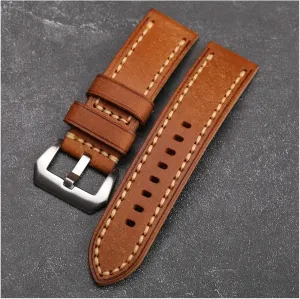 Handmade First Layer Cowhide Watchband 20 22 24MM High-End Cowhide Bracelet Matte Style Suitable For Men Military Watch Bracelet