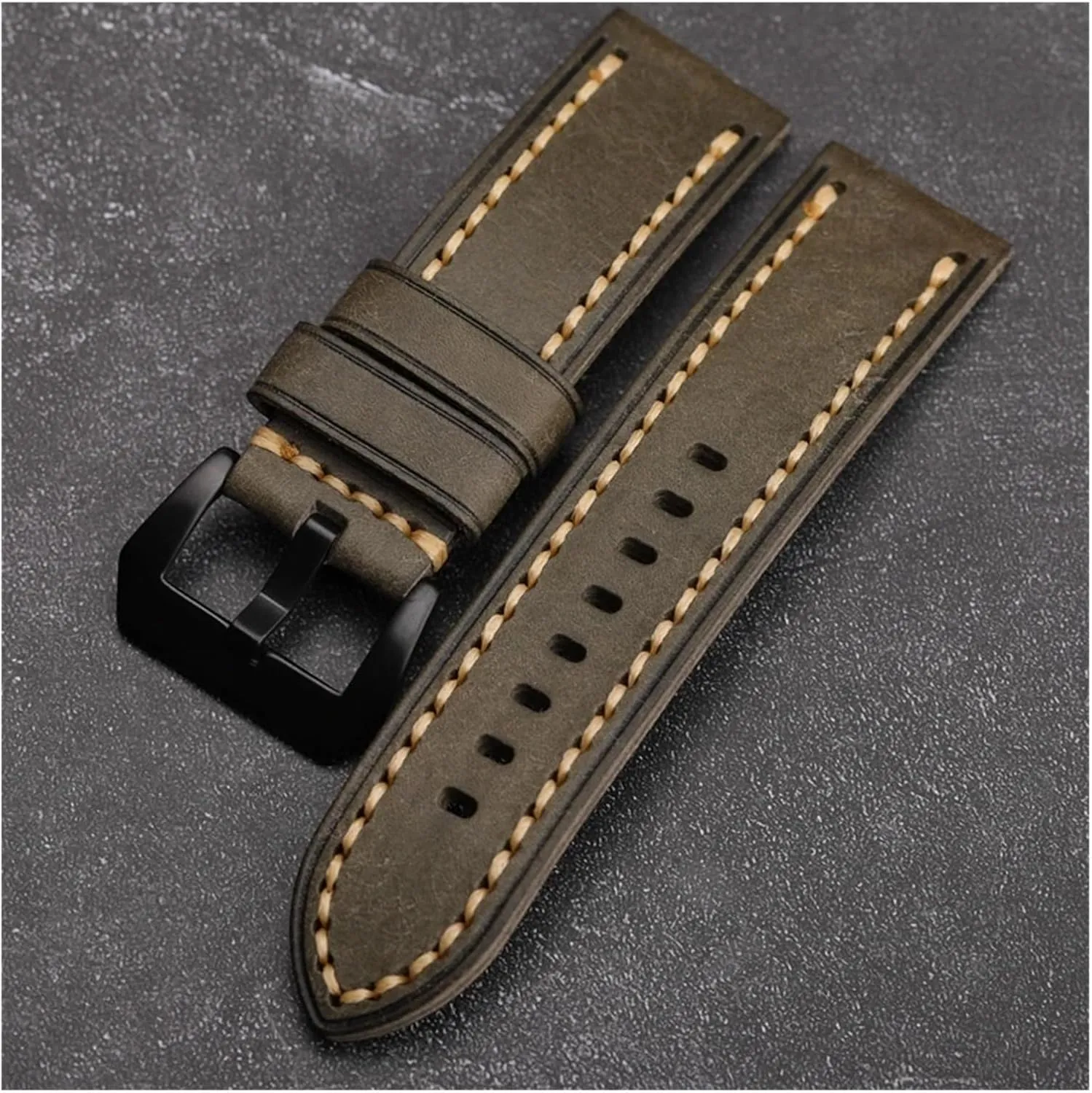 Handmade First Layer Cowhide Watchband 20 22 24MM High-End Cowhide Bracelet Matte Style Suitable For Men Military Watch Bracelet