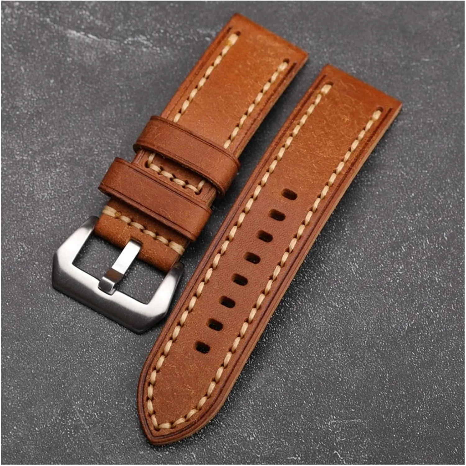 Handmade First Layer Cowhide Watchband 20 22 24MM High-End Cowhide Bracelet Matte Style Suitable For Men Military Watch Bracelet