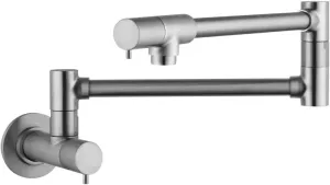 hansgrohe 04057860 Talis S 8-inch Tall 2-Handle Pot Filler with 360-Degree Swivel in Stainless Steel Optic, 0.5