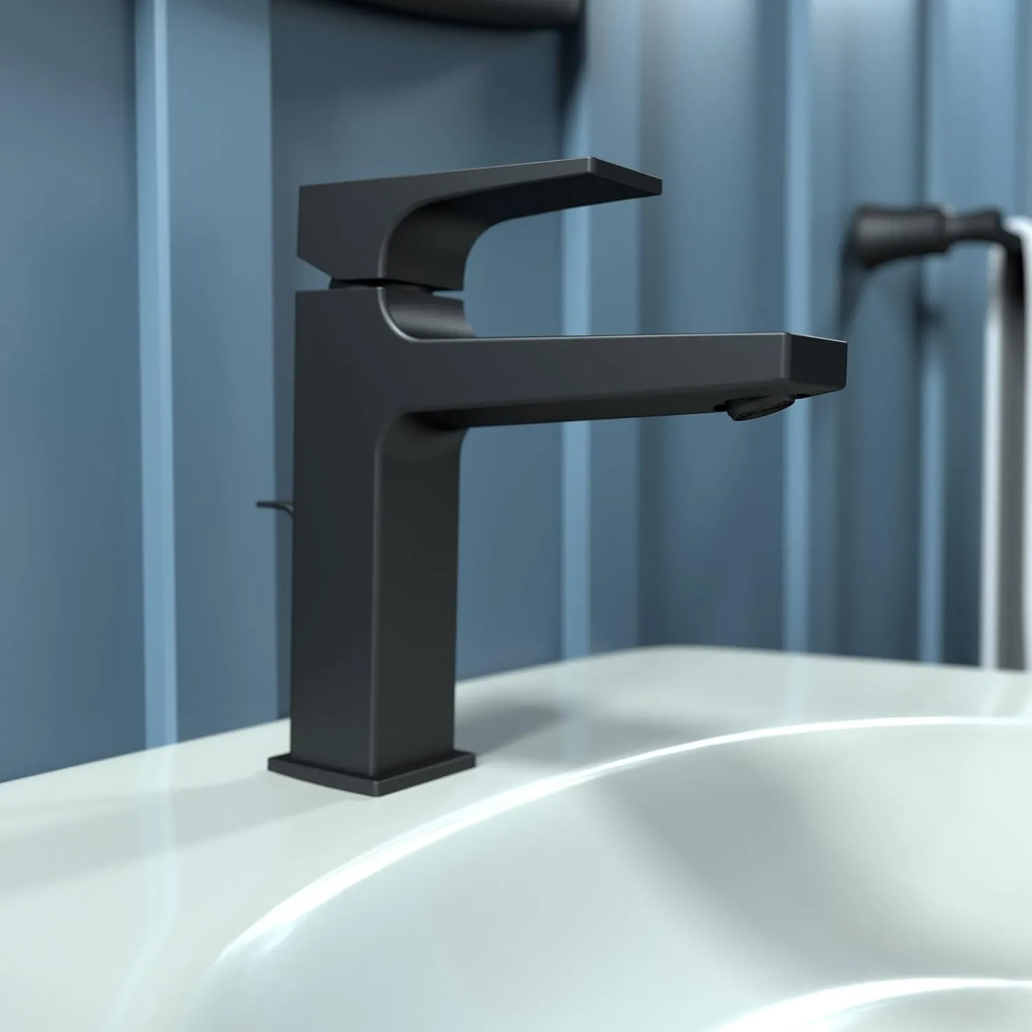 hansgrohe Metropol Modern Low Flow Water Saving 1-Handle 1-Hole 7-inch Tall Sink Matte Black, 32506671 Bathroom Faucet