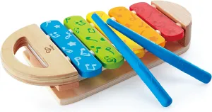 Hape Rainbow Xylophone| Wooden Rainbow-Colored Xylophone with Non-Slip Sticks & Musical Note Motif, Musical Toy for Kids 12Months & Up, Multicolor (E0606)