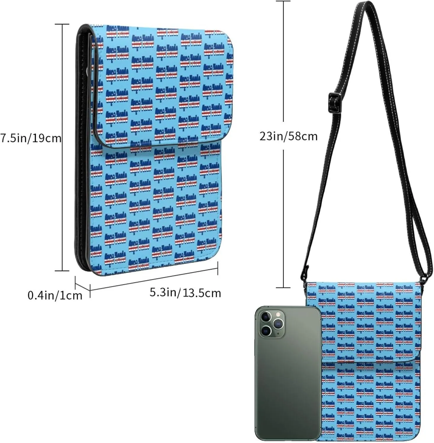 Happy Haitian Flag Day 1804 Leather Crossbody Phone Purse for Women Cute Wallet Bags Lightweight Mini Sling Bag