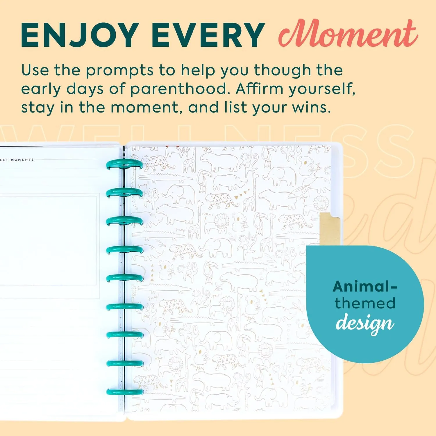 Happy Planner Hello Little One Guided Classic-Size Disc-Bound Baby Journal, 80 Pages