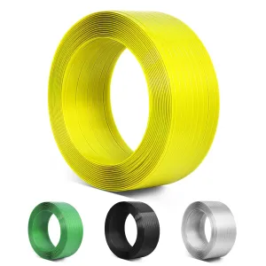 Heavy Duty Packaging Strapping Banding Roll - Polyester PET Industrial-Grade, 2000' x 5/8" x 0.035" Pallet Strap Coil - 1400 lbs Break Strength, Rust-Resistant (Yellow)