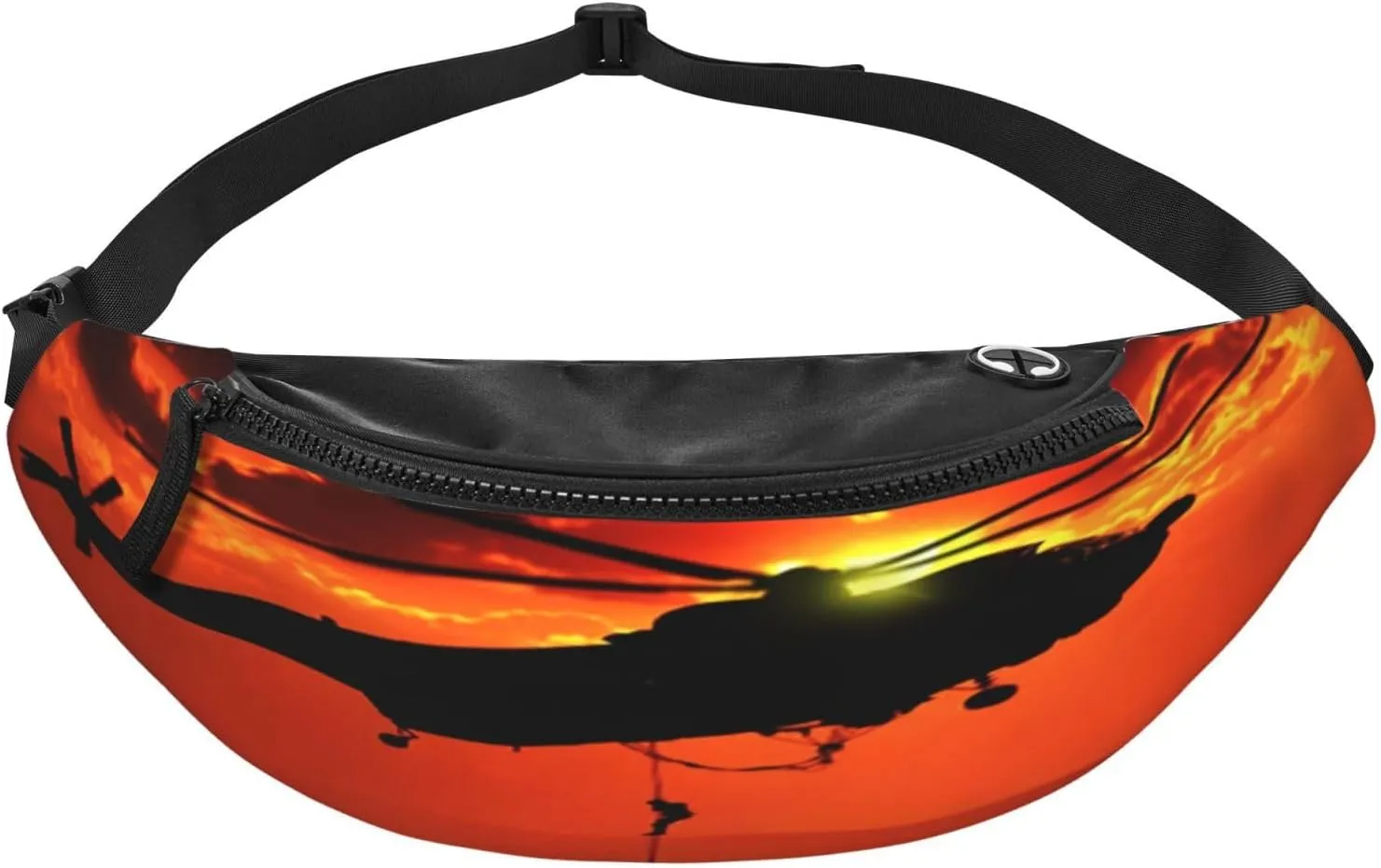 Helicopter Plane Sea Rescue Airplane Fanny Pack, Crossbody Waist Packs for Women Men Waist Bags with Adjustable Strap for Travel Running Hiking Sport