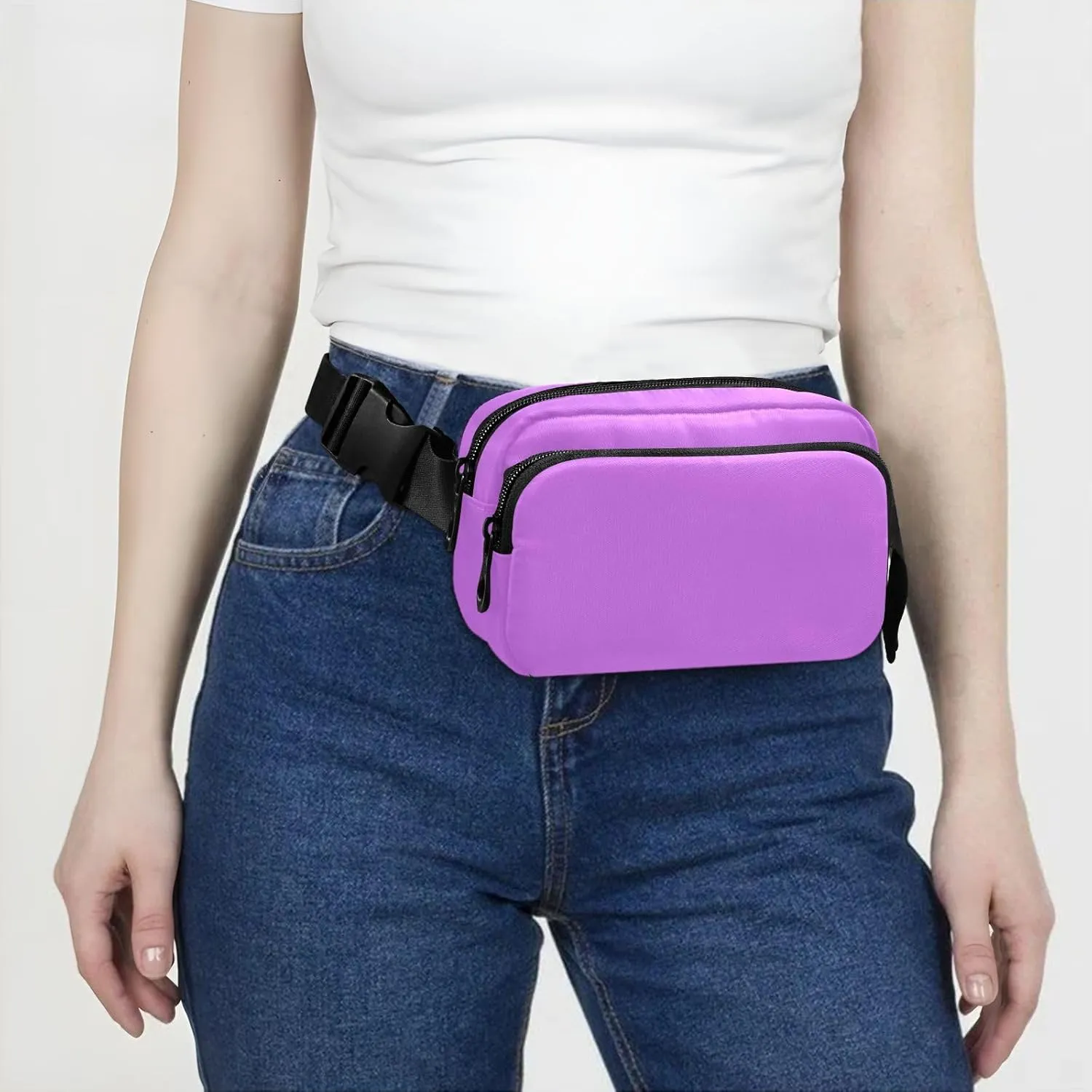Heliotrope Front Crossbody Bags for Women Hip Bum Bag for Travel Shopping Hiking Cycling Running, 8 x 5.3 x 2.3 Inches