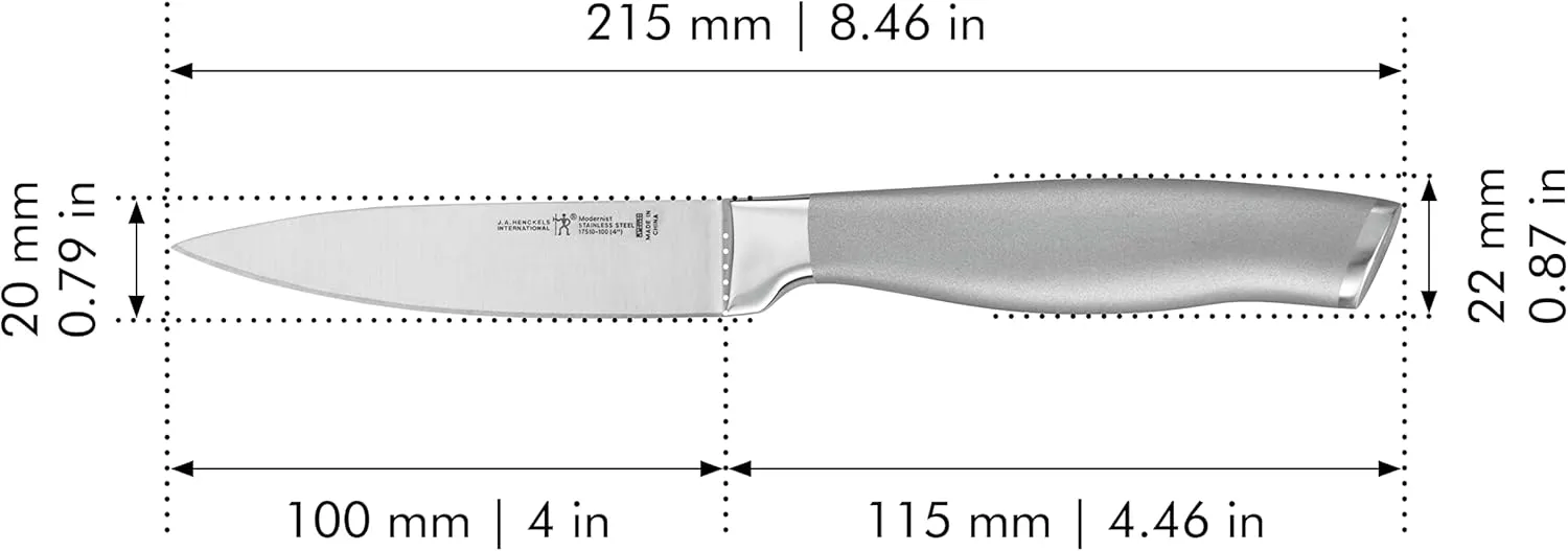 HENCKELS Modernist 4-inch Paring Knife, Razor-Sharp German Engineered Informed by 100  Years of Mastery, Gray
