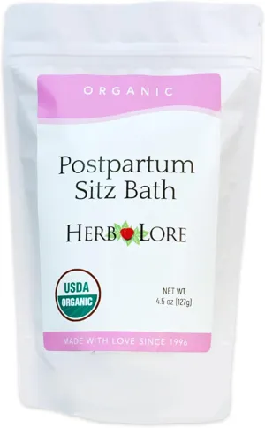 Herb Lore Organic Postpartum Sitz Bath Soak, Herbal After Birth Care for Perineal Healing