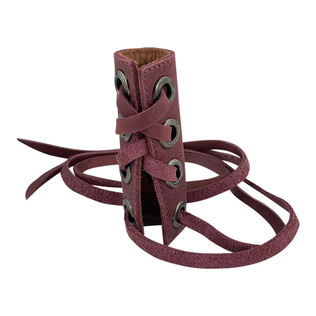 Hide & Drink, Set of 2 Hair Ties for Women, Ponytail/Braid Holder, Wraps, Deadlock Accessories for Ladies, Full Grain Leather, Handmade, Sangria