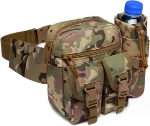 Hiking Waist Fanny Pack With Water Bottle Holder Running Waist Hip Belt Bag Motorcycle Bike Pouch Shoulder Bag