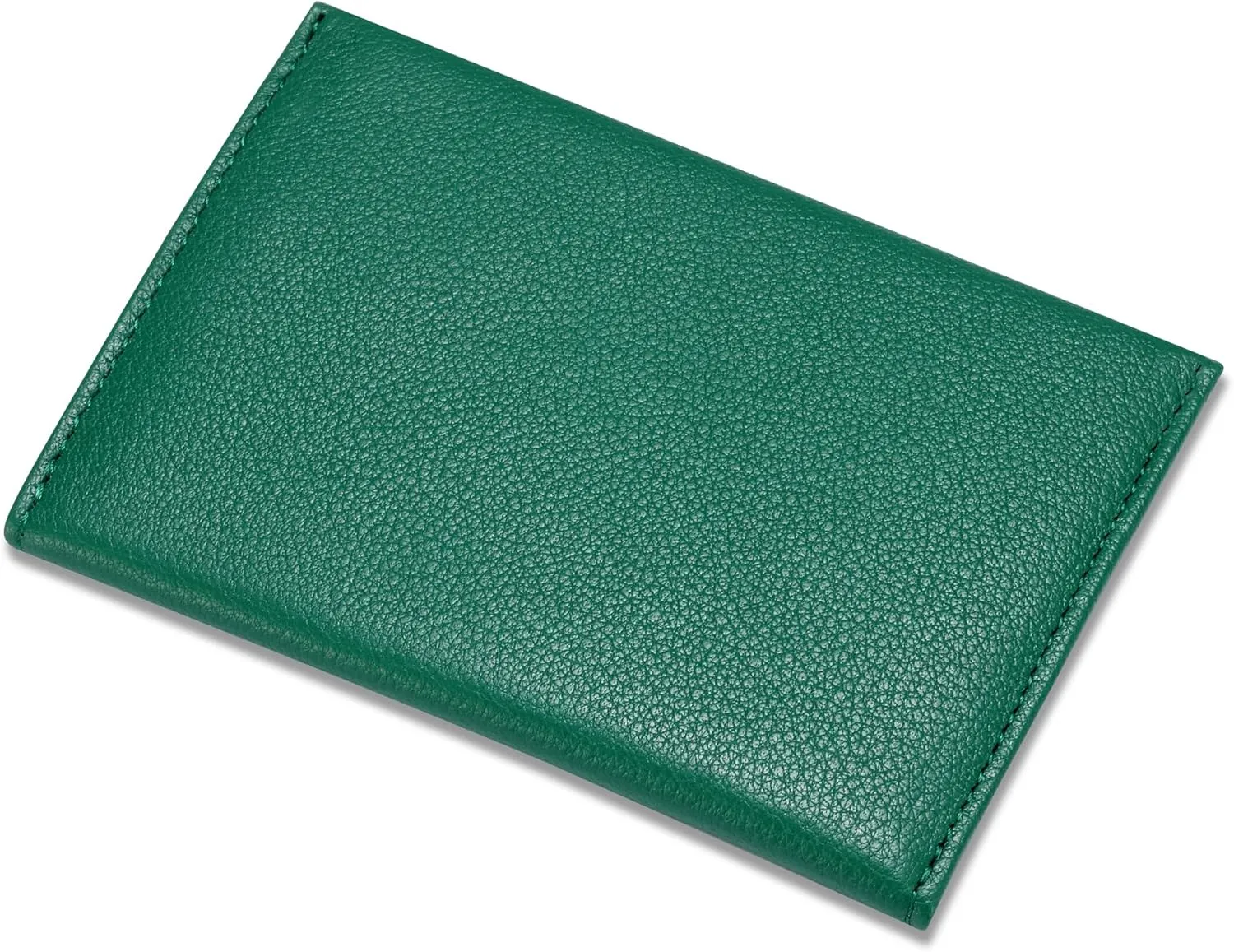 HISCOW Envelope Business Card Case with Magnet Closure - Italian Calfskin (Green)