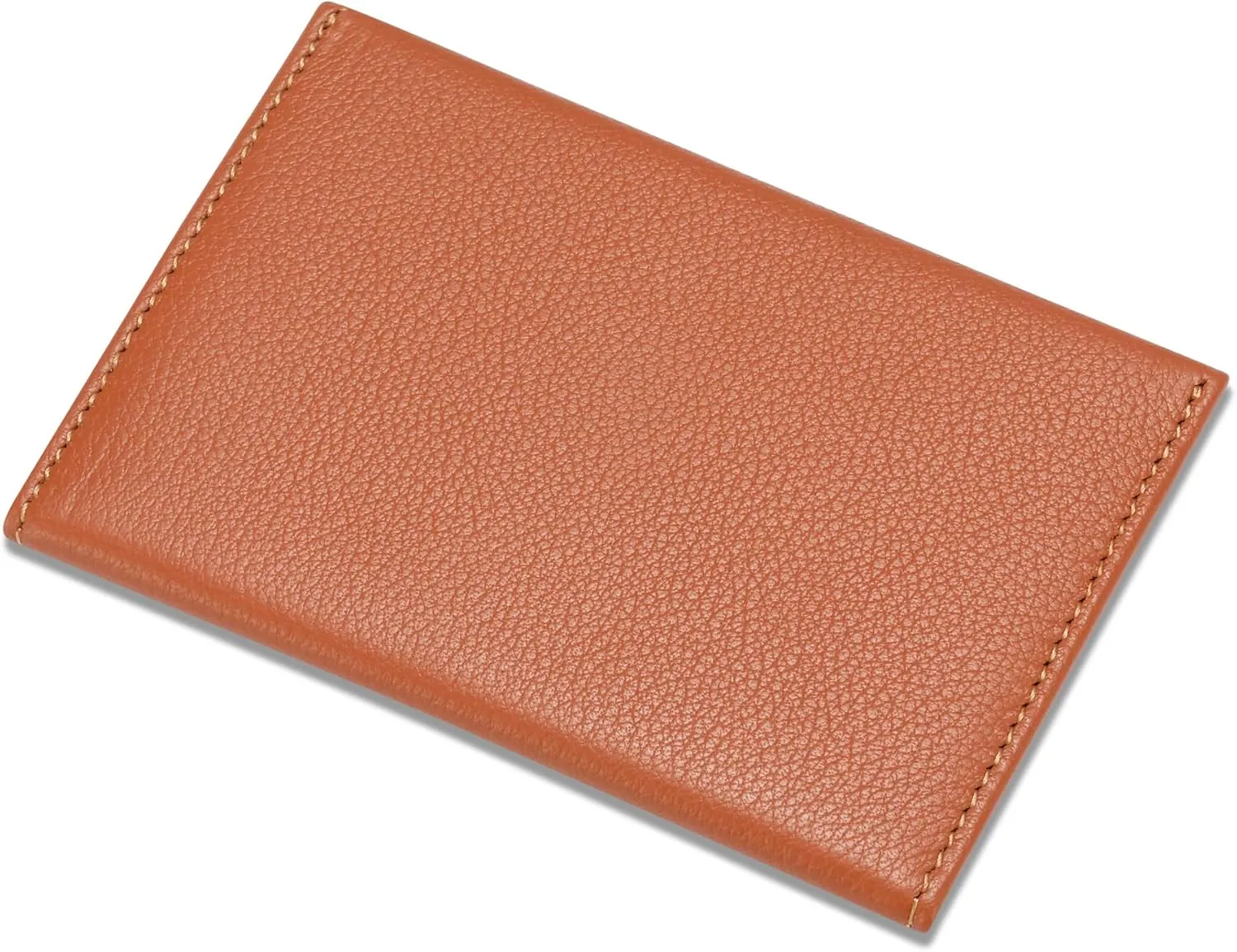 HISCOW Envelope Business Card Case with Magnet Closure - Italian Calfskin (Tan)