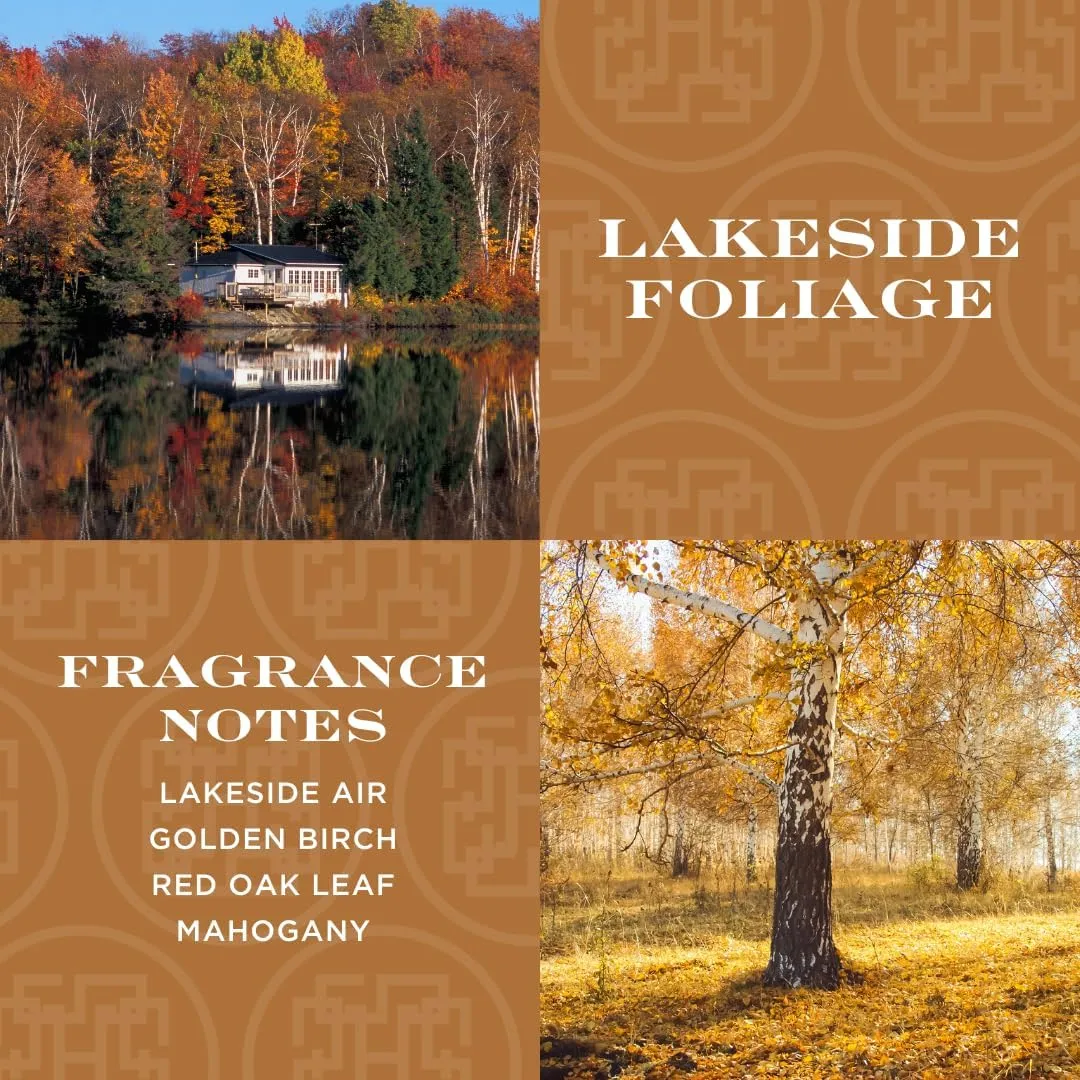 HomeWorx by Slatkin & Co Premium Scented 4-Wick Candle, Lakeside Foliage - 18 oz - Long-Lasting Jar Candle, 30-55 Hours Burn Time - Notes of Lakeside Air, Golden Birch Bark, Wild Sage Flower & Cedar