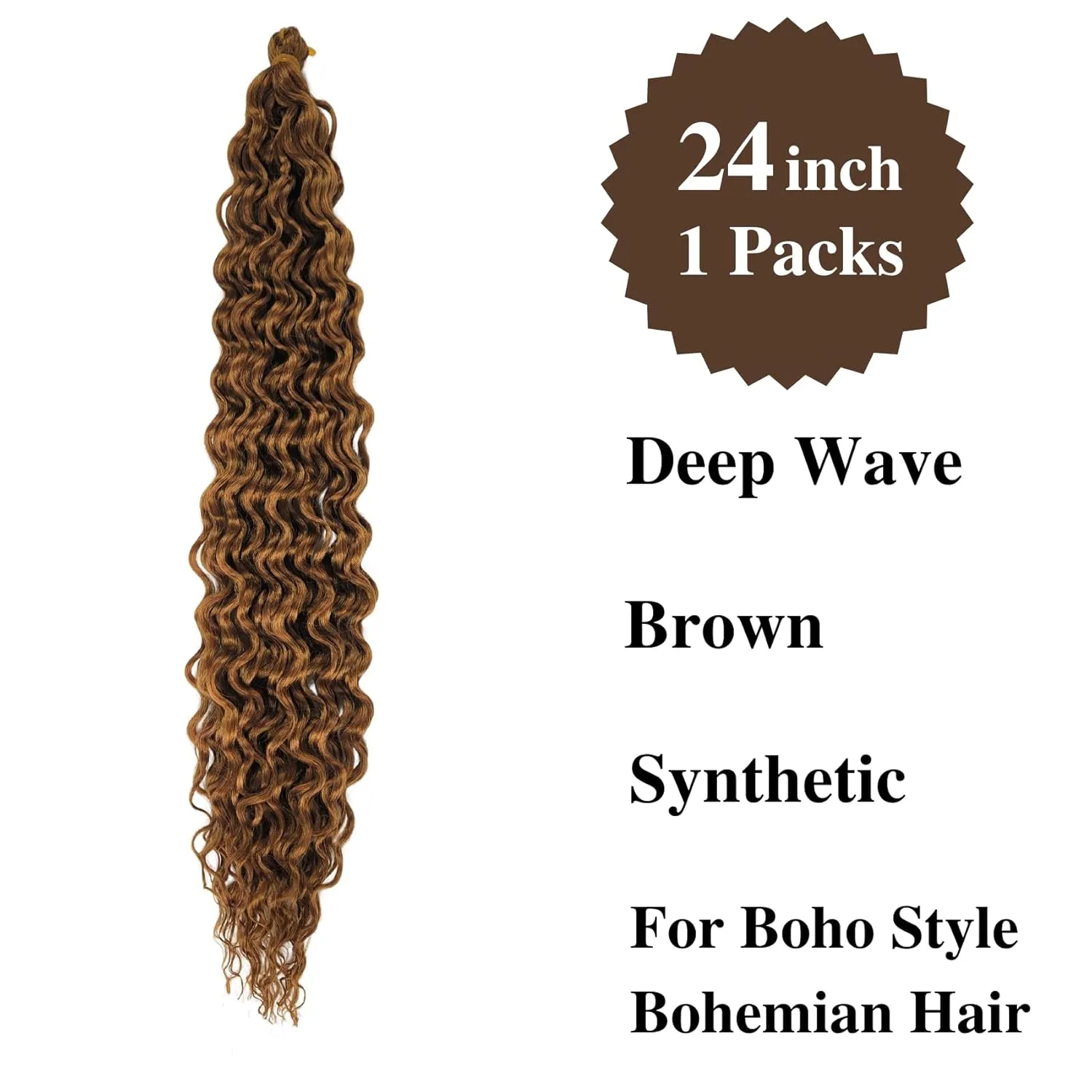 Honey Brown Braiding Hair Pre stretched Boho Hair for Braiding Prestretched Hypoallergenic Ez Braid Curly Deep Wave Crochet Braids