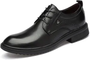 HOOENG Formal Dress Shoes for Men Lace Up Round Toe Crocodile Embossed Shoes Block Heel Non Slip Resistant Low Top Anti-Slip Business (Color : Black Crocodile Embossed, Size : 5.5)