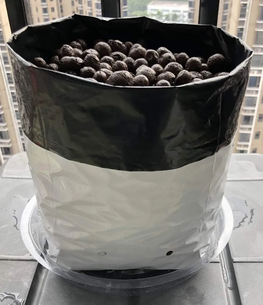 HORTIPOTS Grow Bag 7 Gallon Square Nursery Container Made of Black White Poly Films (25 Pieces per Pack)