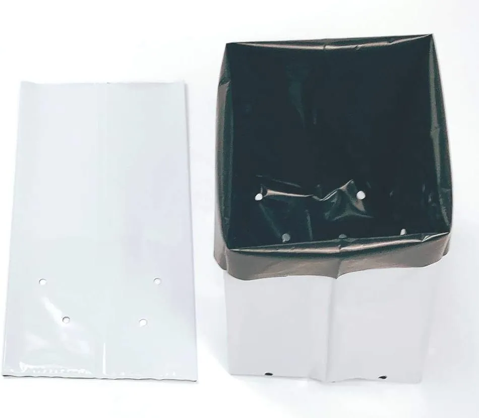 HORTIPOTS Grow Bag 7 Gallon Square Nursery Container Made of Black White Poly Films (25 Pieces per Pack)