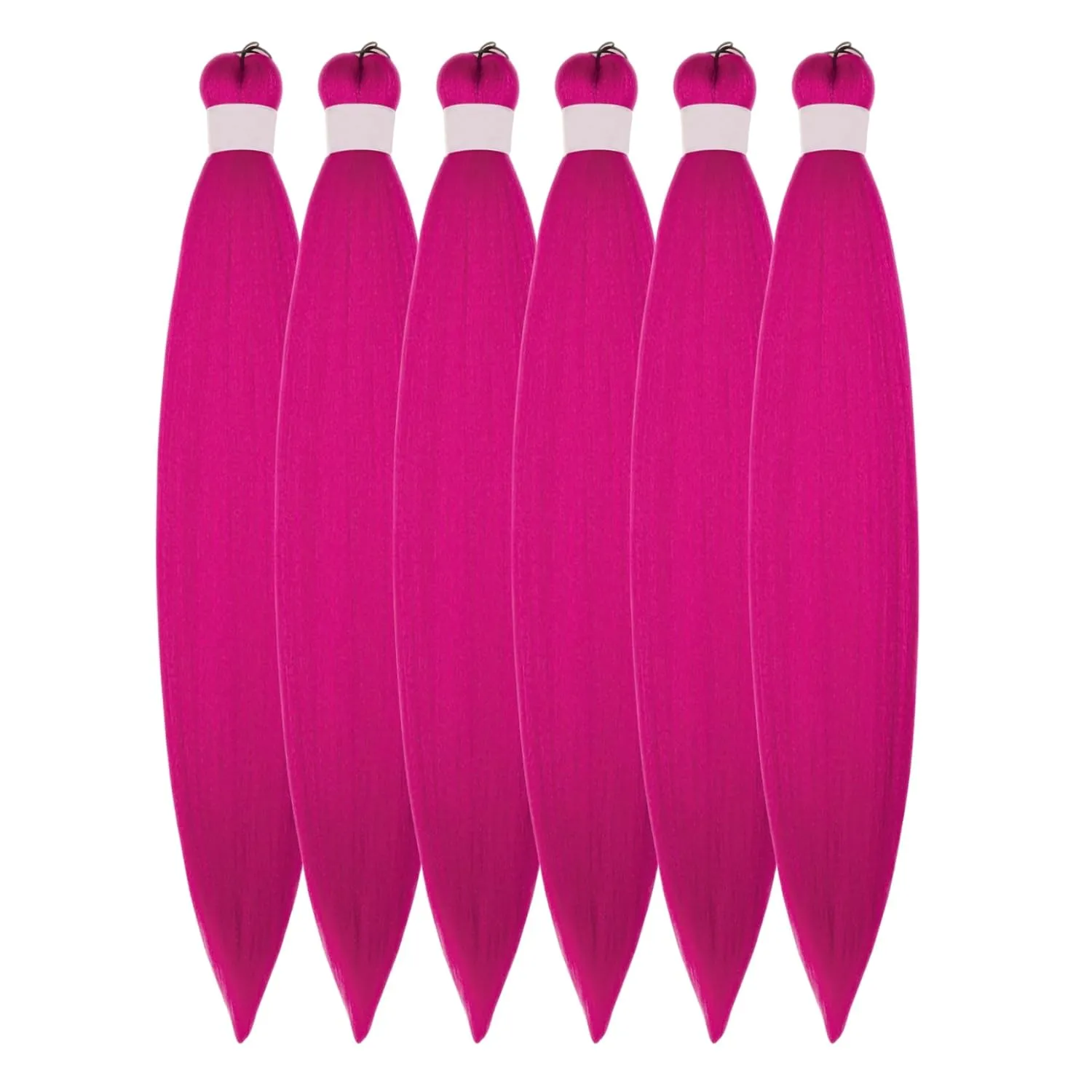 Hot Pink Braiding Hair Pre Stretched Synthetic Box Braids Hair Extension for Braiding 6 Packs