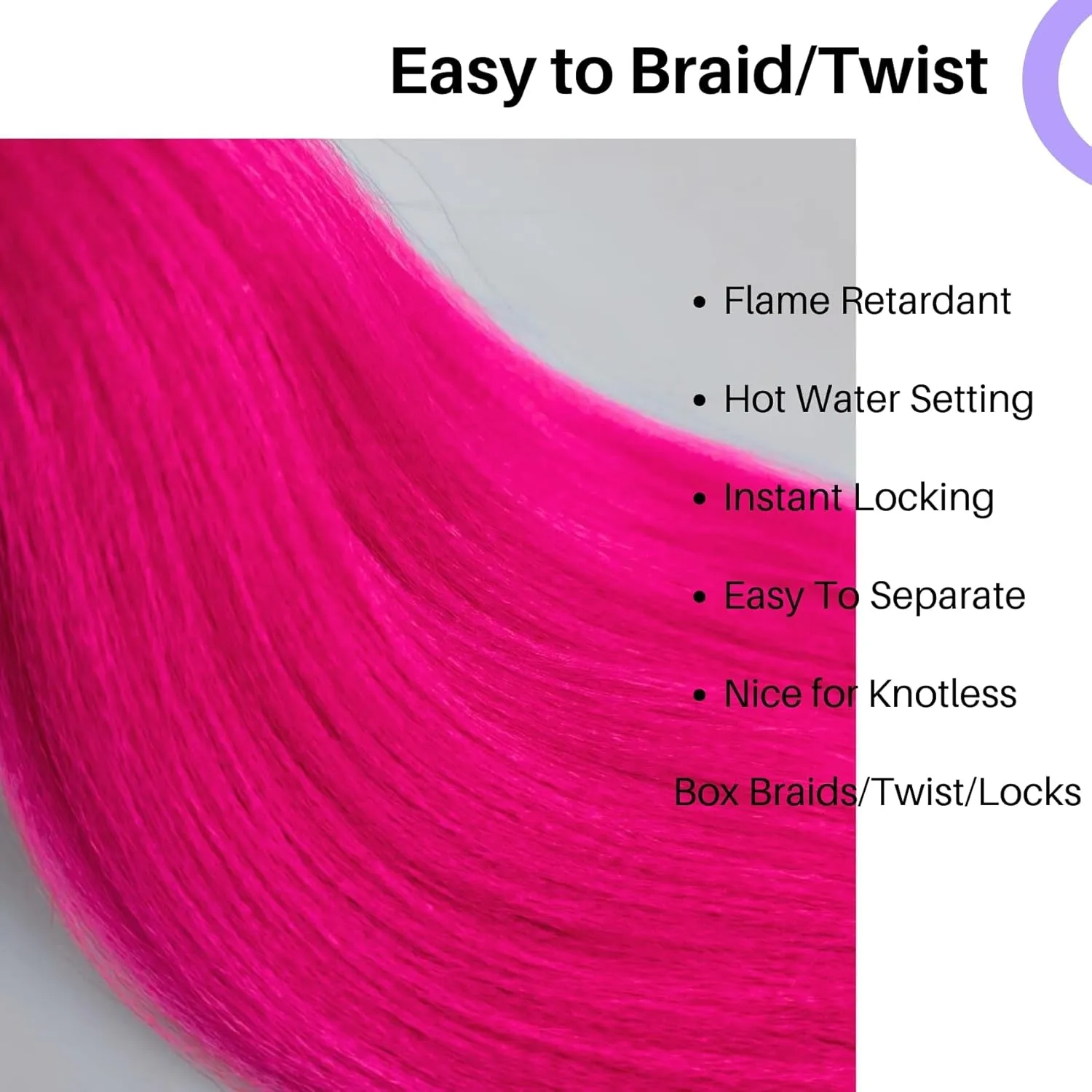 Hot Pink Braiding Hair Pre Stretched Synthetic Box Braids Hair Extension for Braiding 6 Packs