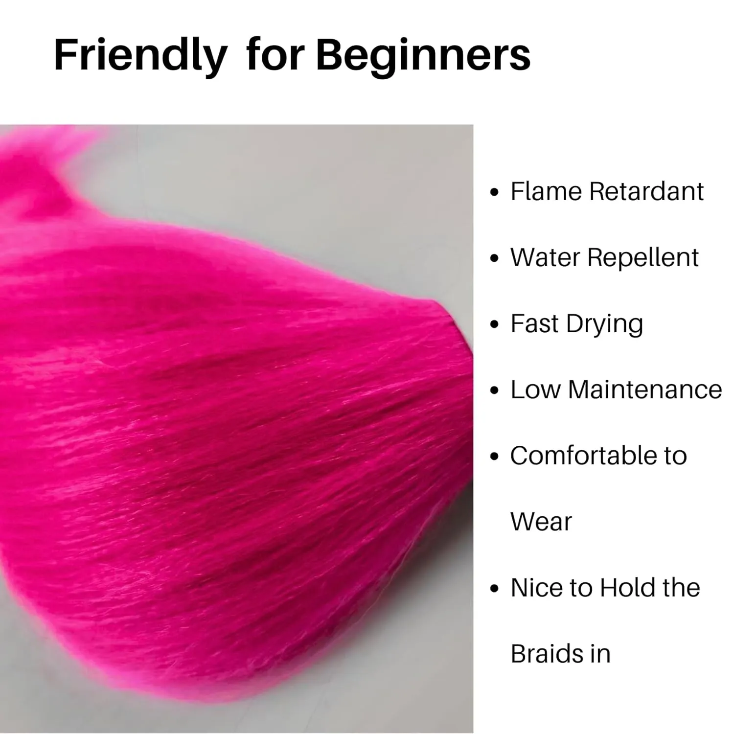 Hot Pink Braiding Hair Pre Stretched Synthetic Box Braids Hair Extension for Braiding 6 Packs