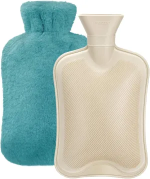 Hot Water Bottle Rubber with Soft Cover (2 Liter) Classic Hot Water Bag for Pain Relief, Cramps, Neck, Shoulders Pain, Relieve Stress, Hot Cold Pack and Feet Warmer, Multifunction for Daily Use