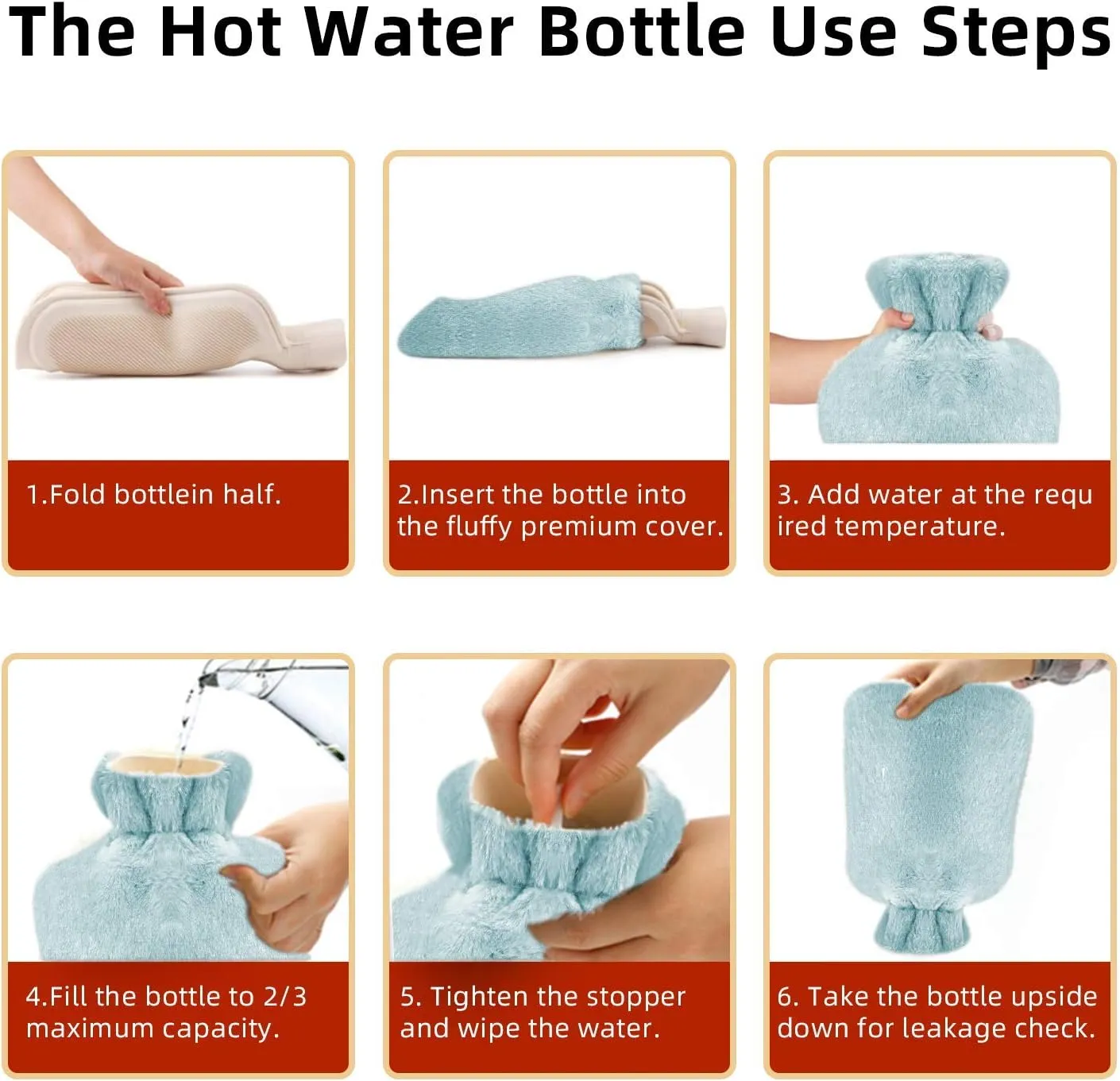 Hot Water Bottle Rubber with Soft Cover (2 Liter) Classic Hot Water Bag for Pain Relief, Cramps, Neck, Shoulders Pain, Relieve Stress, Hot Cold Pack and Feet Warmer, Multifunction for Daily Use