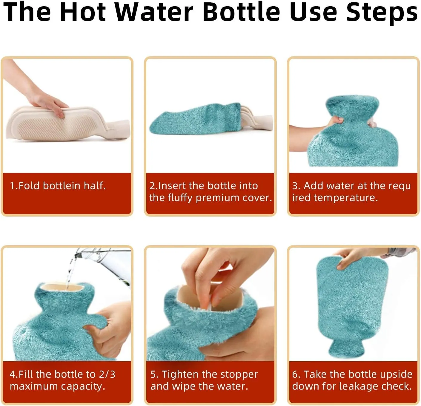 Hot Water Bottle Rubber with Soft Cover (2 Liter) Classic Hot Water Bag for Pain Relief, Cramps, Neck, Shoulders Pain, Relieve Stress, Hot Cold Pack and Feet Warmer, Multifunction for Daily Use