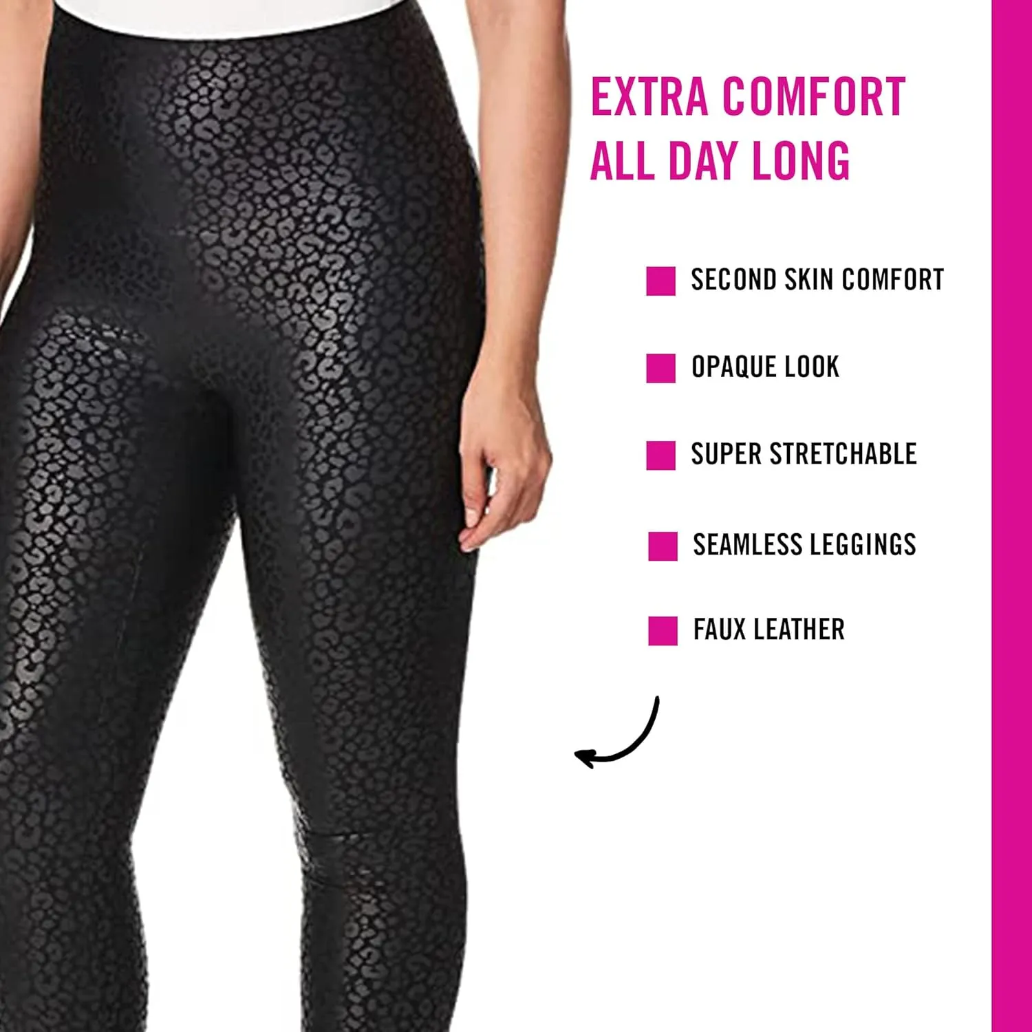 HUE Women's Sleek Effect High Waist Leggings