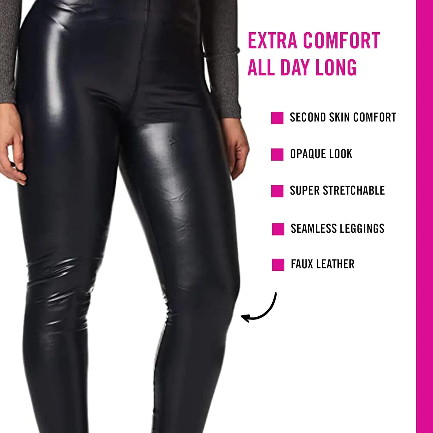 HUE Women's Sleek Effect High Waist Leggings