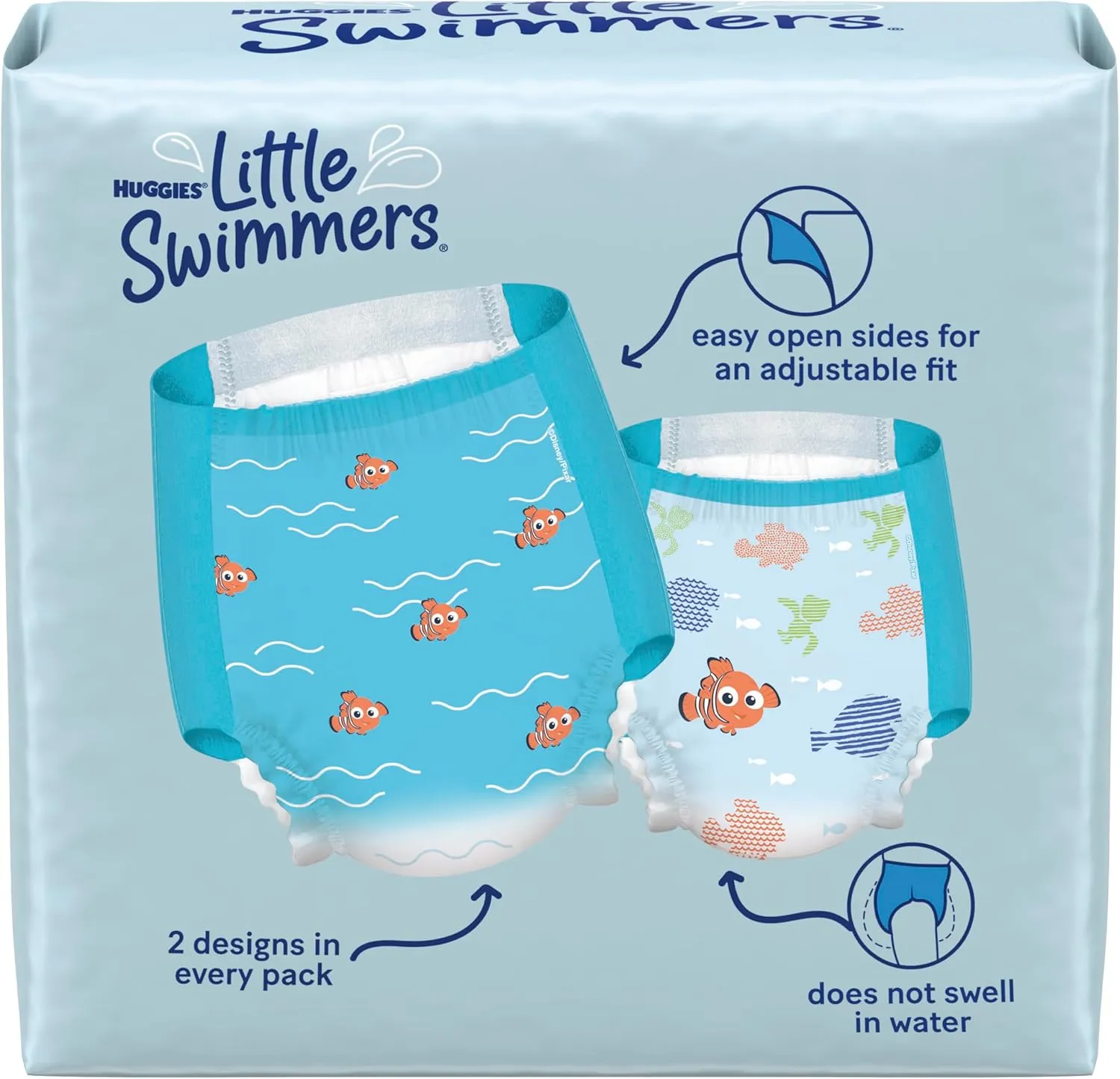 Huggies Little Swimmers Disposable Swim Diapers, Size 4 (24-34 lbs), 36 Ct (2 packs of 18), Packaging May Vary