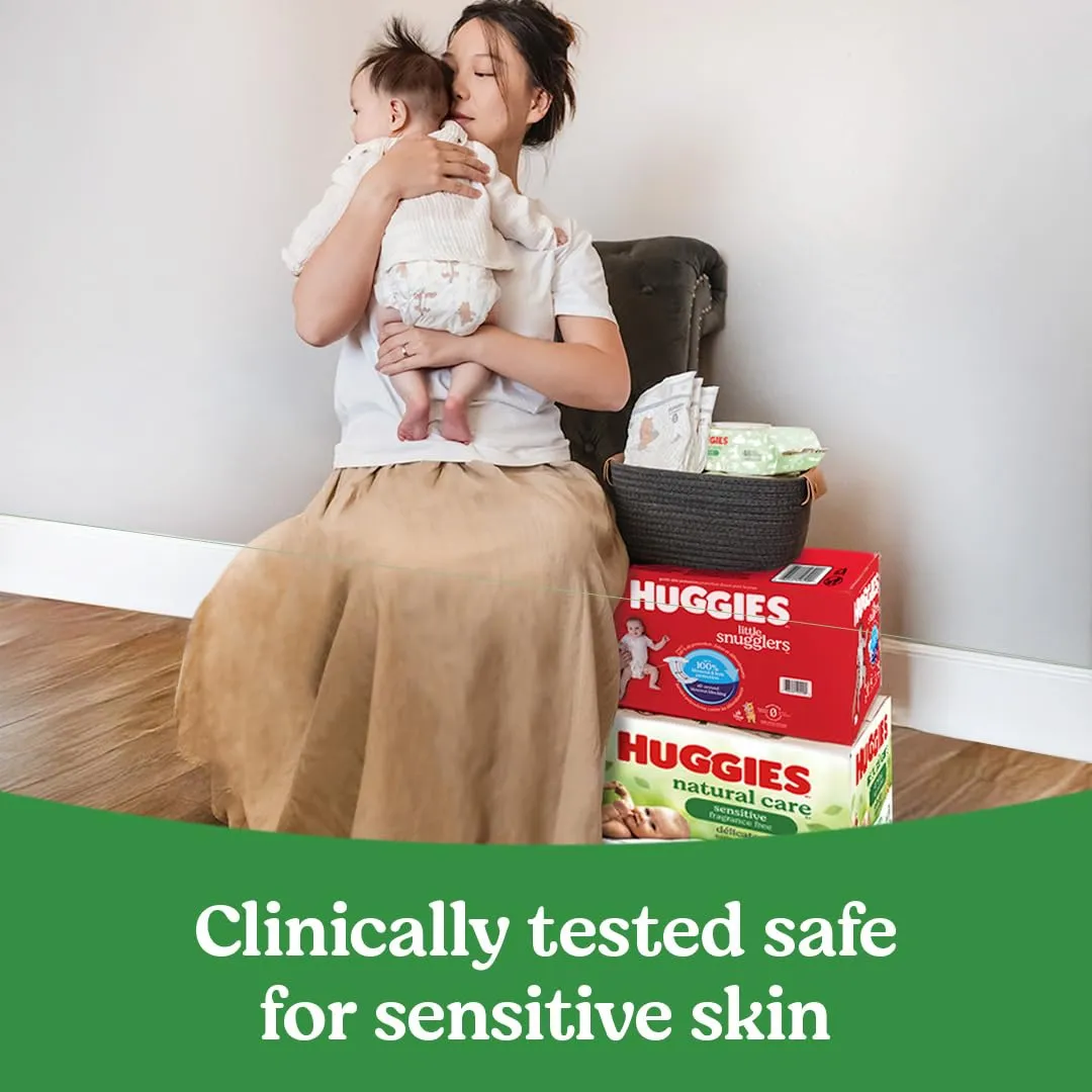 Huggies Natural Care Sensitive Baby Wipes, Hypoallergenic, 99% Purified Water, 3 Refill Packs (624 Wipes Total)