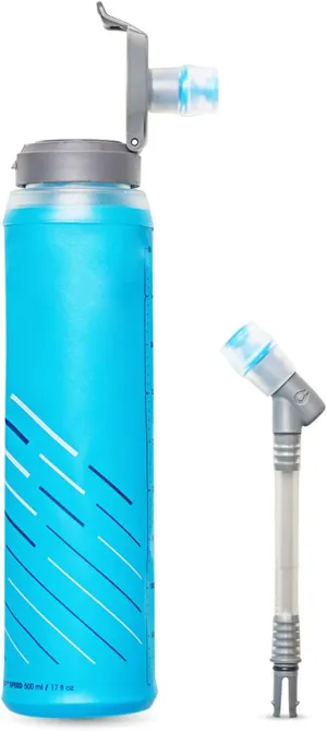 HydraPak UltraFlask Speed (500ml or 600ml) - Collapsible Soft Flask Water Bottle for Hydration Vests and Running Packs with Easy Open Cap