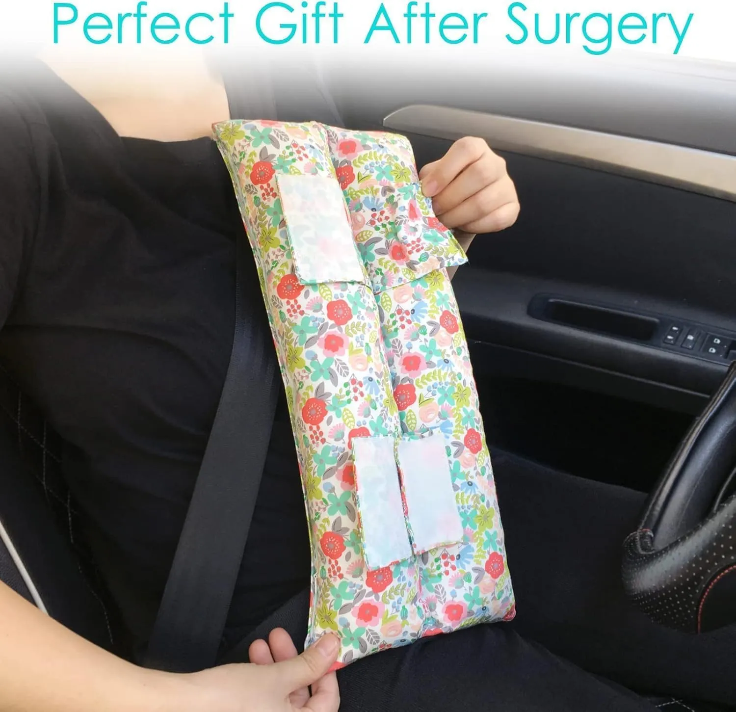 Hysterectomy Pillow Abdominal Post Surgery Pillows with Pocket Comfort for Ice Heat Packs Tummy Tuck Belly Incision Recovery Seatbelt Gifts Women Patients (Camellia)