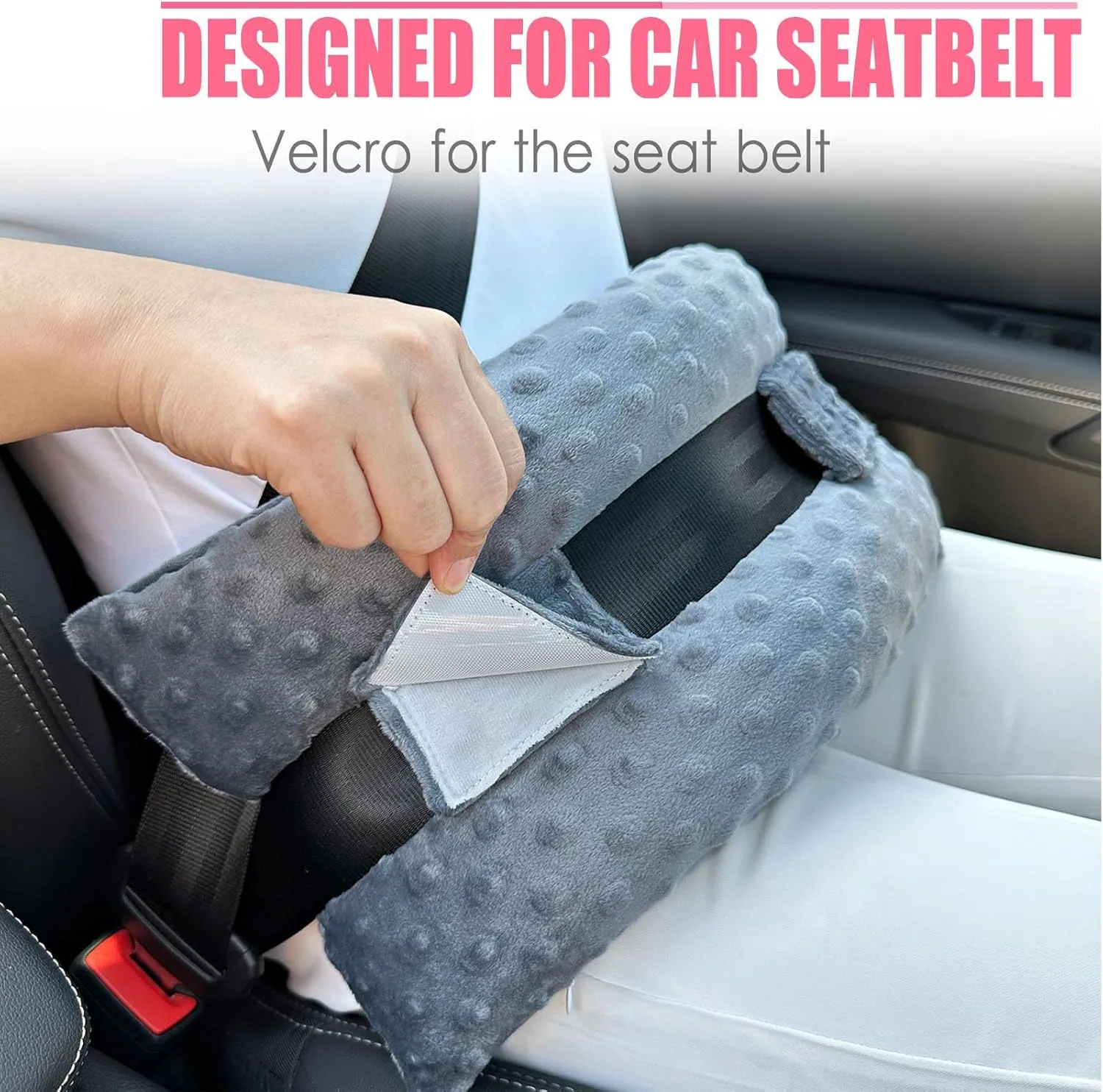 Hysterectomy Seatbelt Pillow Hysterectomy Recovery Must Haves Post Surgery Abdominal Pillows with Ice/Hot Pocket for Tummy Tuck C-Section Recovery Gifts Minky Dot Dark Gray