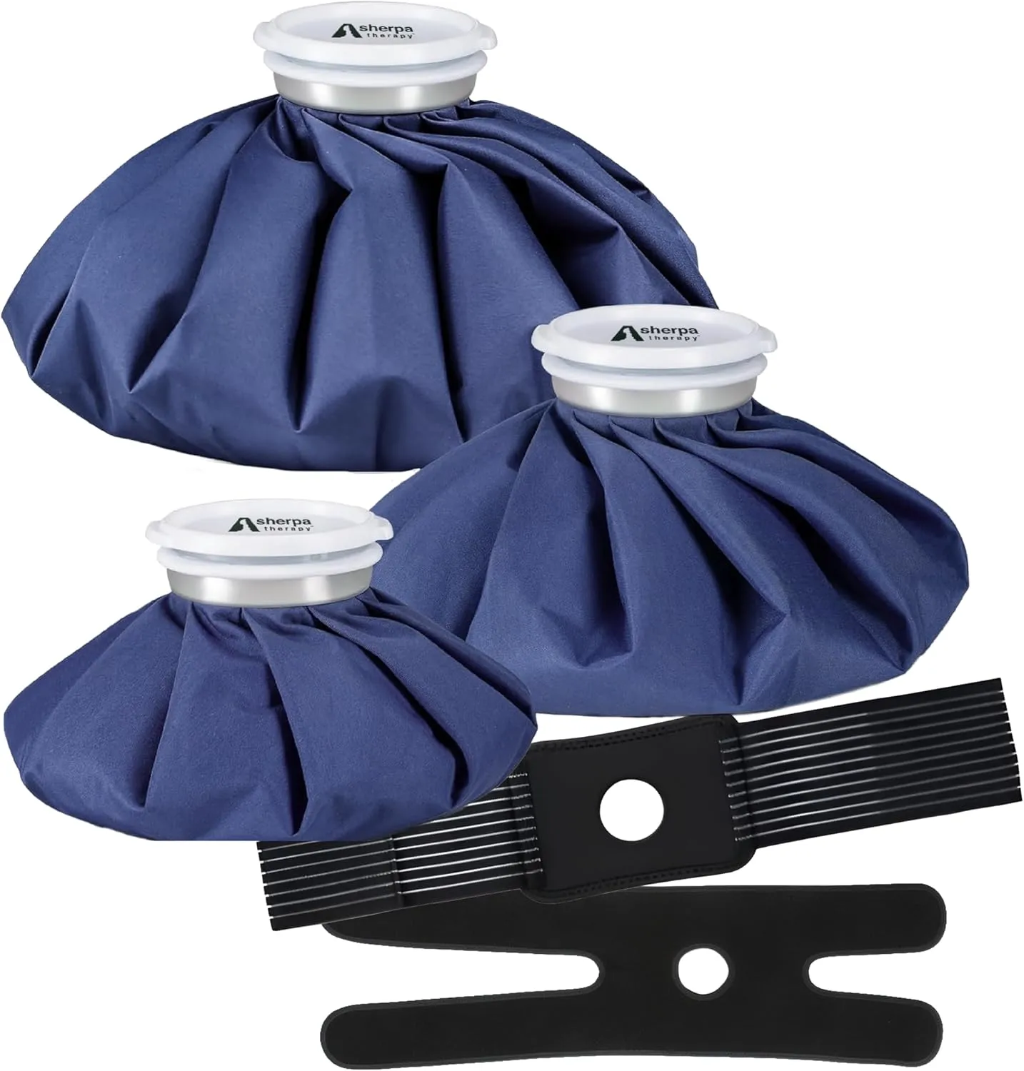 Ice Bags for Injuries Reusable - Dual Hot Water Bag for Pain Relief and Soft Ice Packs for Injuries - Set of 3 Bags and 2 Straps