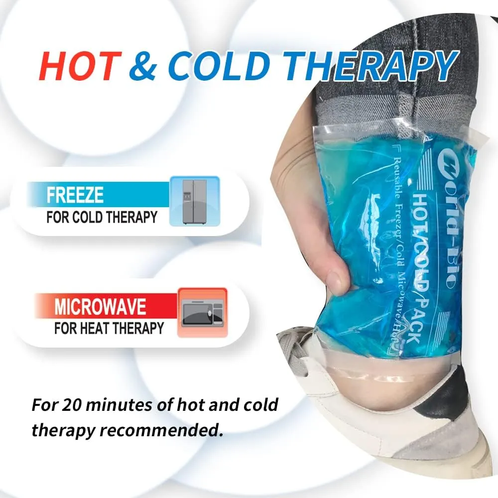 Ice Packs for Injuries Reusable Gel (2 Pack) - Hot Cold Gel Ice Pack for Injury, Pain Relief, Rehabilitation - Flexible Ice Packs for Knee, Shoulder, Back, Neck, Wrist - 4.7" x 12.2"