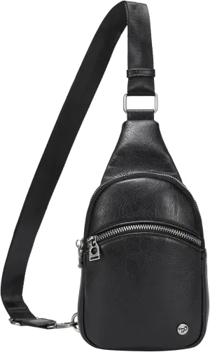 INICAT Crossbody Sling Bags Fanny Packs Leather Purses Chest Bag for Women