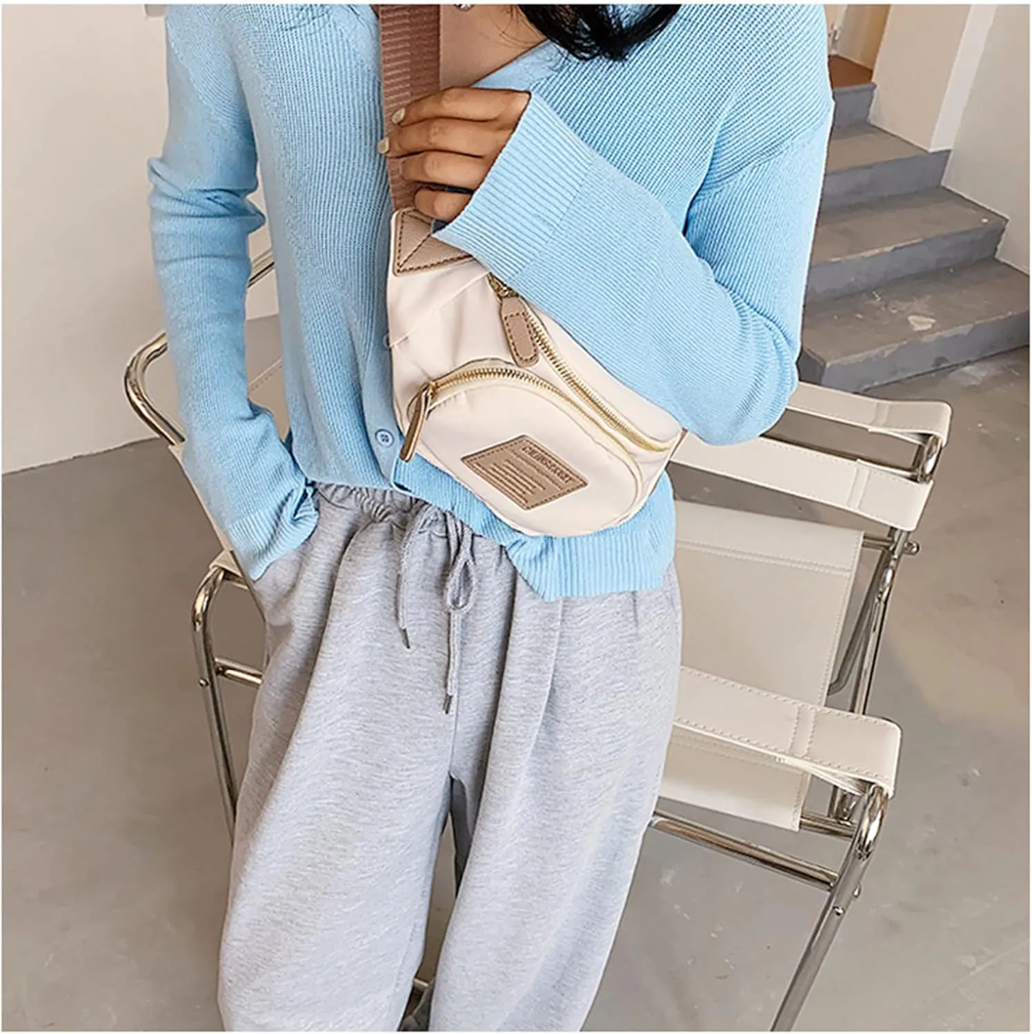 INICAT Fanny Packs for Women,Fashion Waist Packs Crossbody Bum Bag with Adjustable Strap for Travel Sport