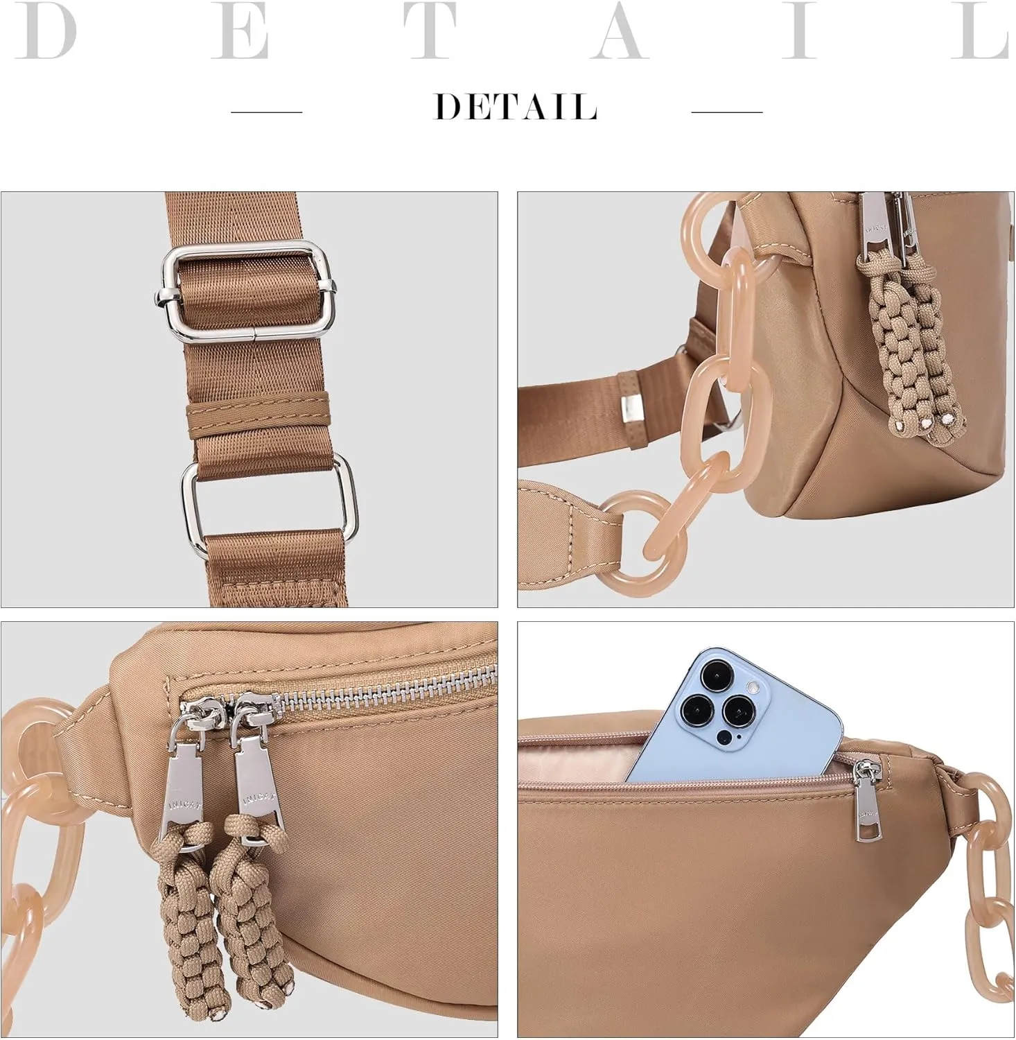 INICAT Fanny Packs for Women,Fashion Waist Packs Crossbody Bum Bag with Adjustable Strap for Travel Sport