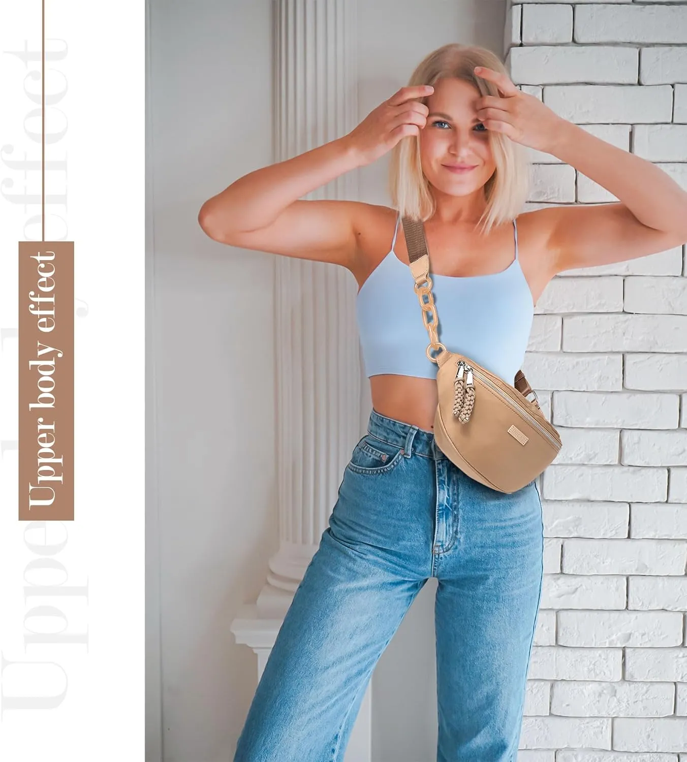 INICAT Fanny Packs for Women,Fashion Waist Packs Crossbody Bum Bag with Adjustable Strap for Travel Sport
