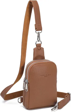 INICAT Small Crossbody Sling Bags for Women Vegan Leather Cell Phone Purse Fanny Packs for Women Men
