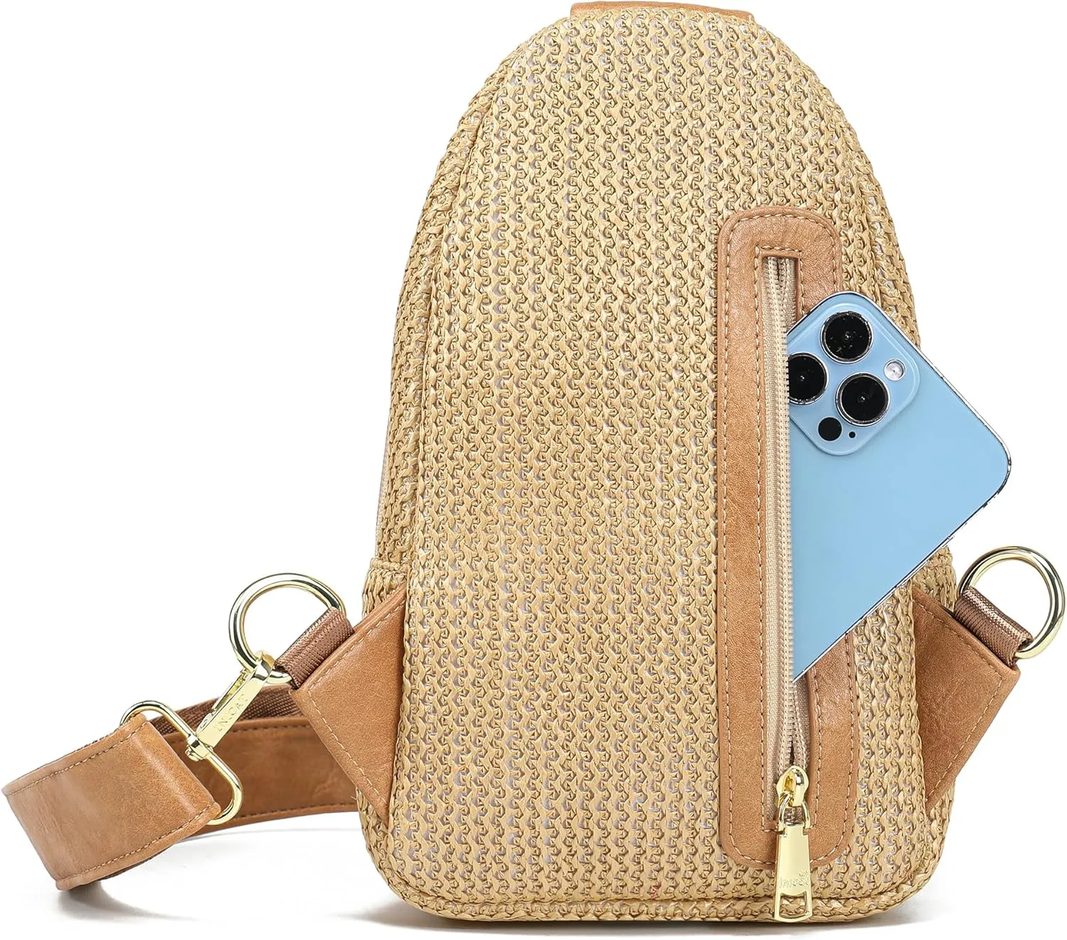 INICAT Summer Straw Bag Small Sling Beach Bag Crossbody Bags for Women