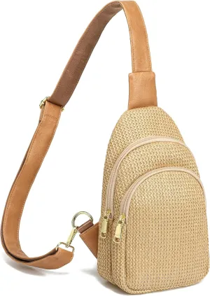 INICAT Summer Straw Bag Small Sling Beach Bag Crossbody Bags for Women