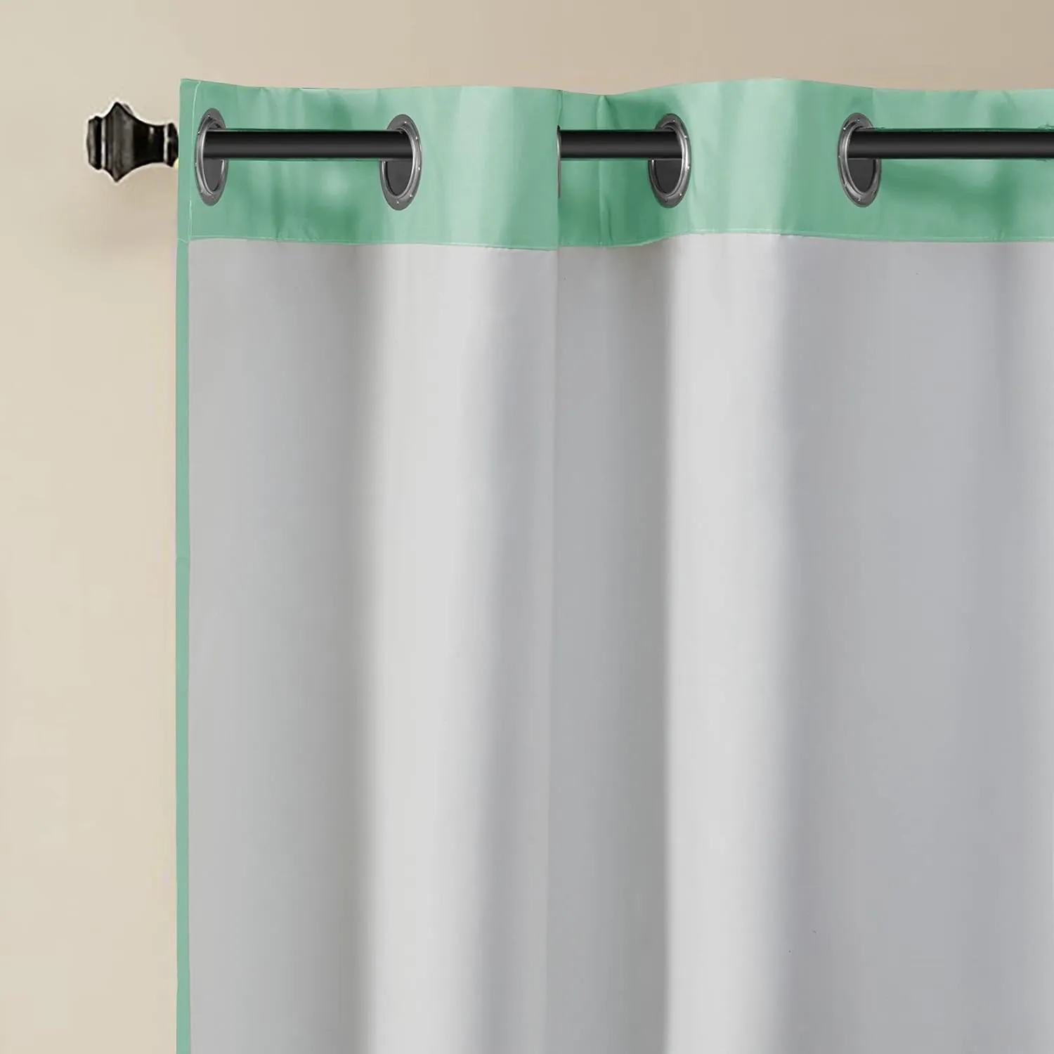 Intelligent Design Alex Chevron Curtains for Living Room, Modern Contemporary Grommet Room Darkening Panels for Bedroom, Geometric Window Panel, 42X63, 2-Panel Pack, 42x84, Aqua