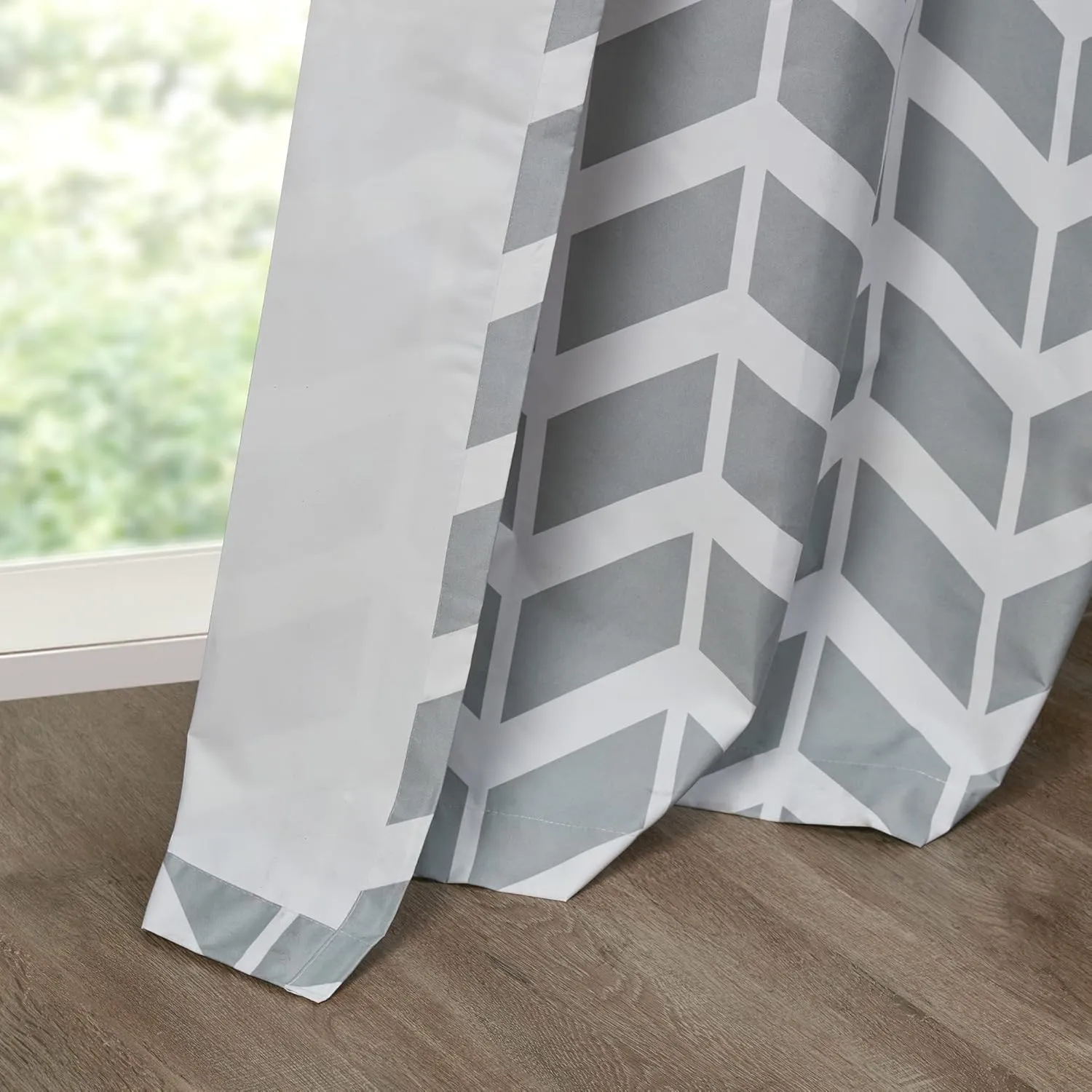 Intelligent Design Alex Chevron Curtains for Living Room, Modern Contemporary Grommet Room Darkening Panels for Bedroom, Geometric Window Panel, 42X63, 2-Panel Pack, 42x84, Aqua