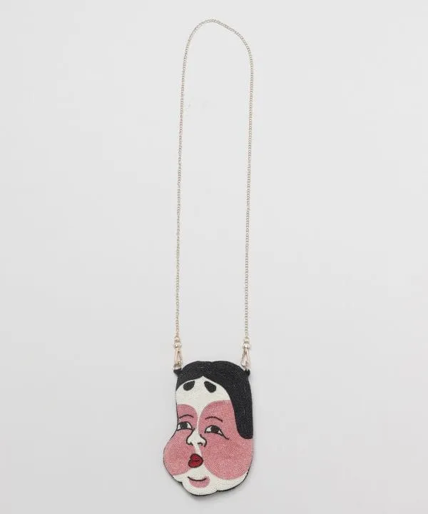 Japanese Mask Beaded Shoulder Bag