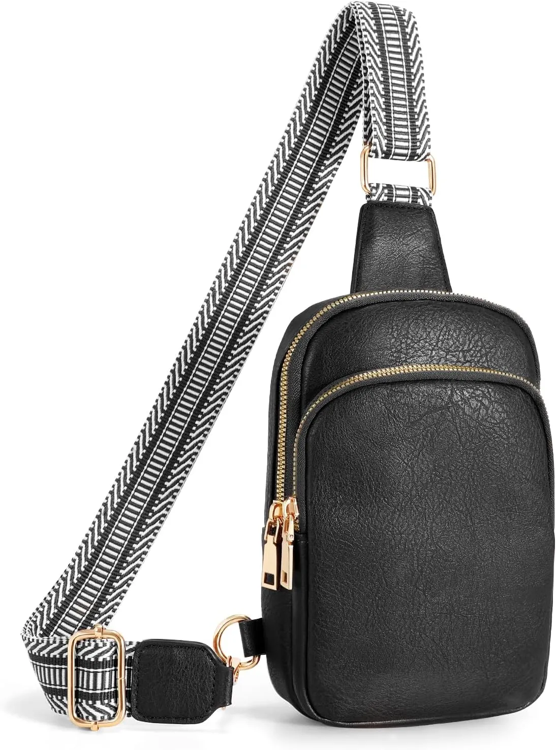 JASGOOD Small Sling Bag, PU Leather Travel Fanny Packs Crossbody Bags for Women Men